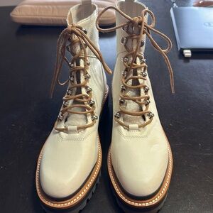 Marc Fisher lace up boots women’s New without tags size 9. Ivory